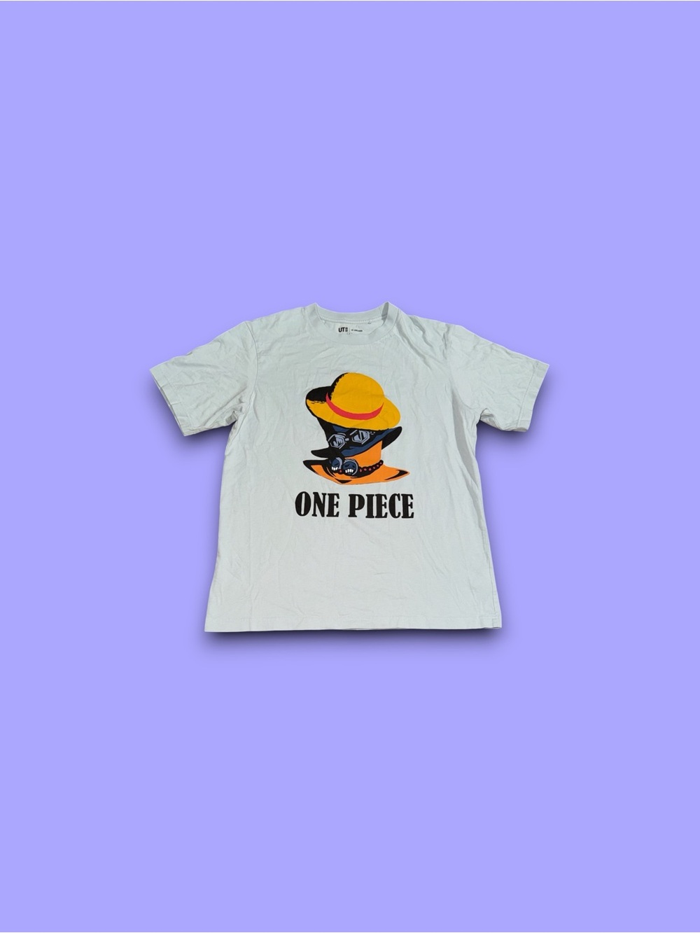 Uniqlo UT One Piece Anime Graphic T-Shirt Gray Mens Large Luffy Ace Collab Tee